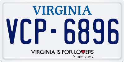 VA license plate VCP6896