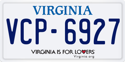 VA license plate VCP6927