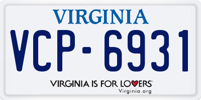 VA license plate VCP6931