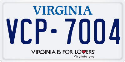 VA license plate VCP7004