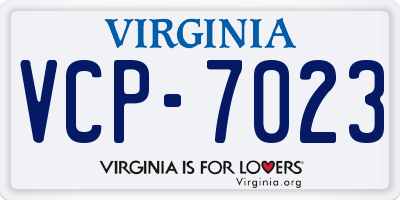 VA license plate VCP7023