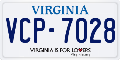 VA license plate VCP7028