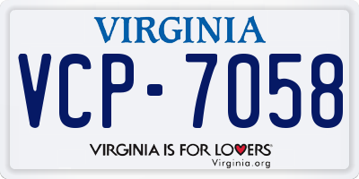 VA license plate VCP7058
