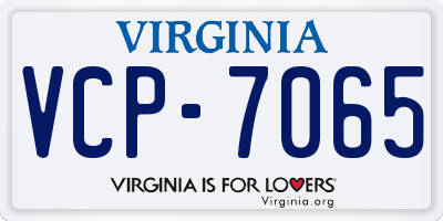 VA license plate VCP7065
