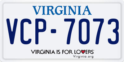 VA license plate VCP7073