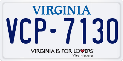 VA license plate VCP7130