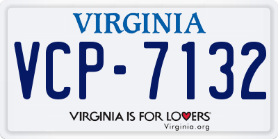 VA license plate VCP7132
