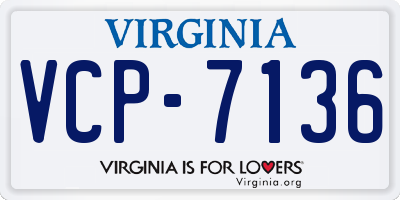 VA license plate VCP7136