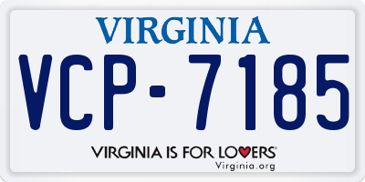 VA license plate VCP7185