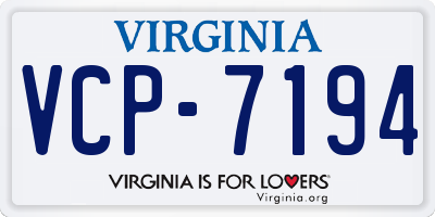 VA license plate VCP7194