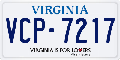 VA license plate VCP7217