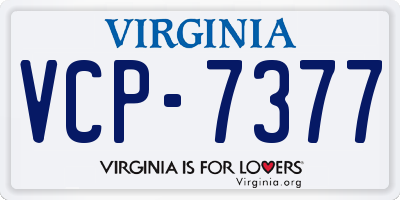 VA license plate VCP7377