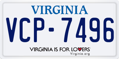 VA license plate VCP7496