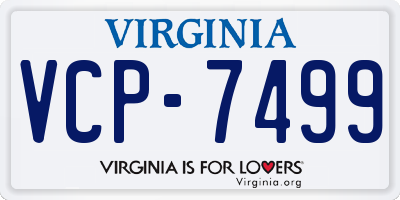 VA license plate VCP7499