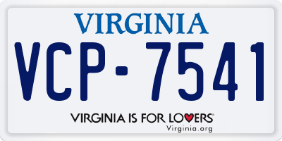 VA license plate VCP7541