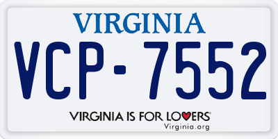 VA license plate VCP7552