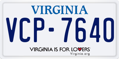 VA license plate VCP7640
