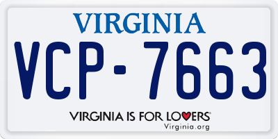 VA license plate VCP7663