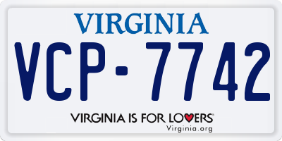 VA license plate VCP7742