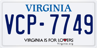 VA license plate VCP7749