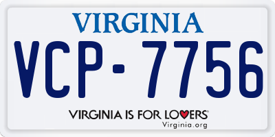VA license plate VCP7756