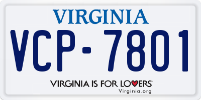 VA license plate VCP7801