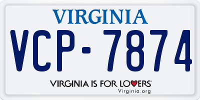 VA license plate VCP7874