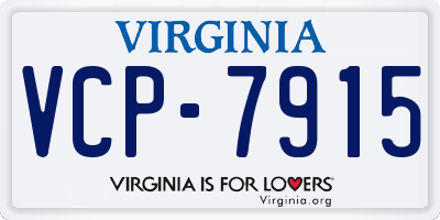 VA license plate VCP7915
