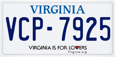 VA license plate VCP7925