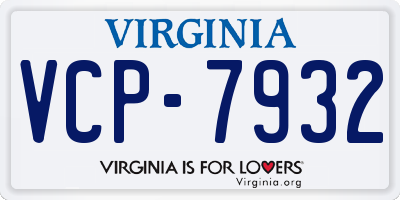 VA license plate VCP7932