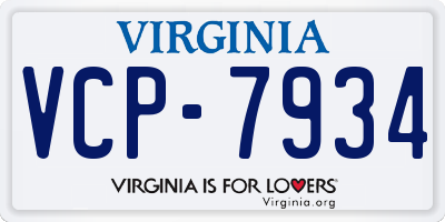 VA license plate VCP7934