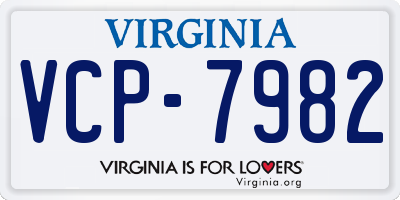 VA license plate VCP7982