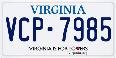 VA license plate VCP7985