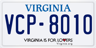 VA license plate VCP8010