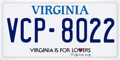 VA license plate VCP8022