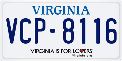 VA license plate VCP8116