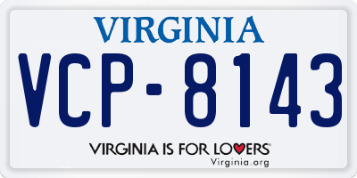 VA license plate VCP8143