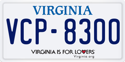 VA license plate VCP8300