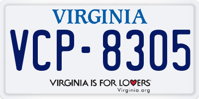 VA license plate VCP8305