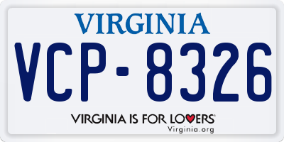 VA license plate VCP8326