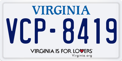 VA license plate VCP8419