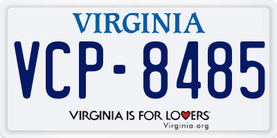VA license plate VCP8485