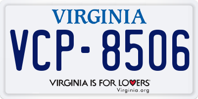 VA license plate VCP8506
