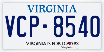 VA license plate VCP8540