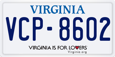 VA license plate VCP8602