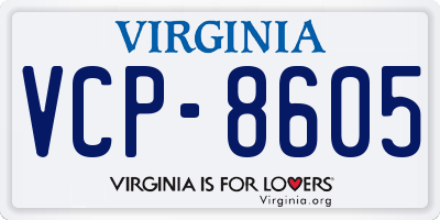 VA license plate VCP8605
