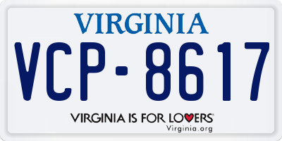 VA license plate VCP8617