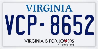 VA license plate VCP8652