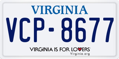 VA license plate VCP8677