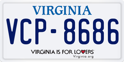 VA license plate VCP8686